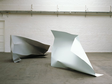 raumarbeit ohne titel (untitled spatial work), raumfalte (roomfold), 2007